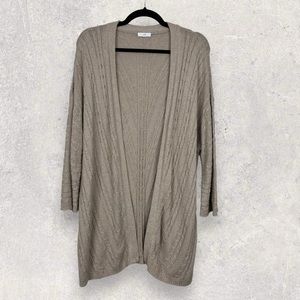 J. Jill Cardigan Long Open Cable Knit Cardigan